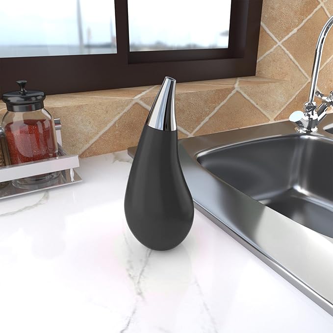 Kitchen Bathroom Counter top Squeezable Soap Dispensers Tear Drop Shape Bottle - Image 3
