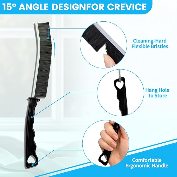 16Pcs Crevice Cleaning Brush Set, Hard Bristle Scrub Brushes Tools - Image 6