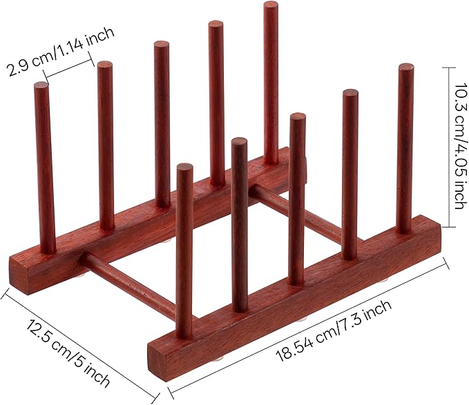 HBlife 2pcs Rosewood Wooden Dish Drying Rack - Image 2