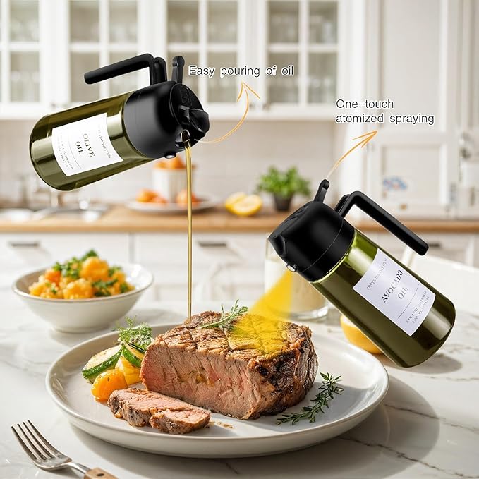 DWTS DANWEITESI Oil Sprayer for Cooking 2pcs, 2 in 1 Oil Dispenser and Oil - Image 4