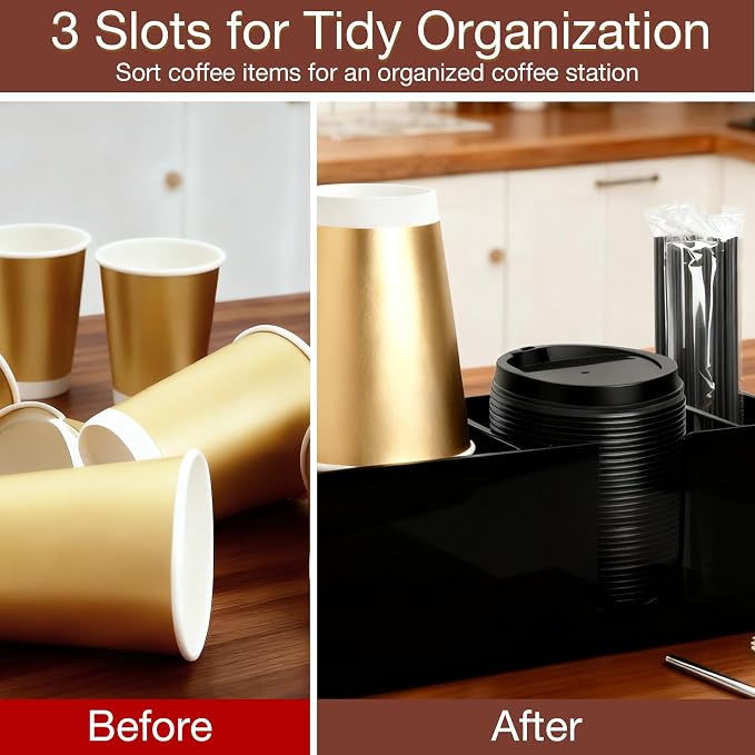 Acrylic Coffee Cup Holder for Countertop, 3 Slots Acrylic Coffee Bar - Image 6