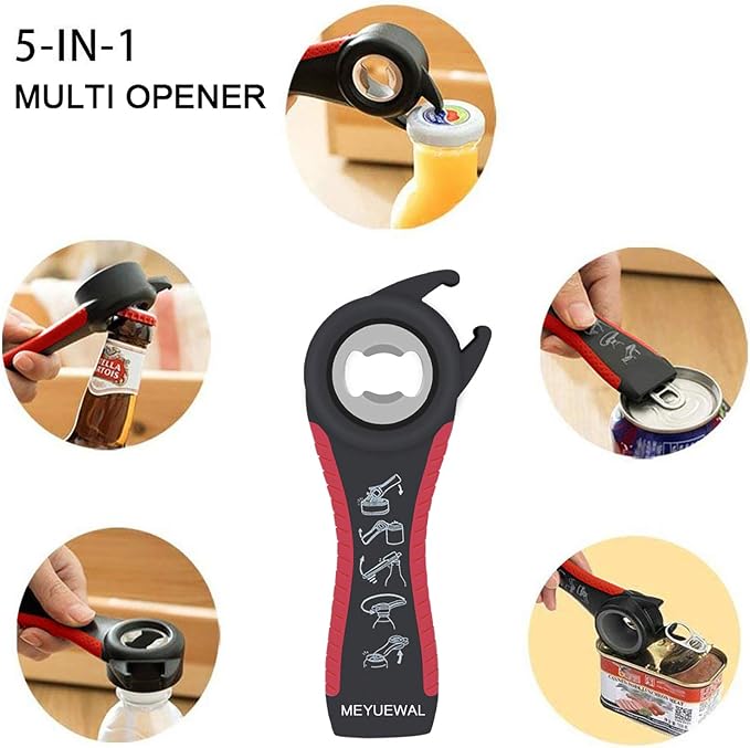 Jar Opener Bottle Opener for Weak Hands, 5 in 1 Multi Function Can Opener - Image 3