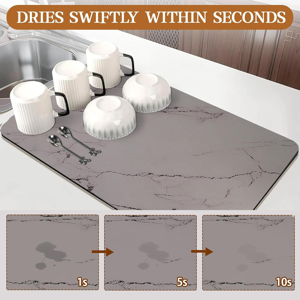 Dish Drying Mats for Kitchen Counter, 24"x16" Absorbent Coffee Bar