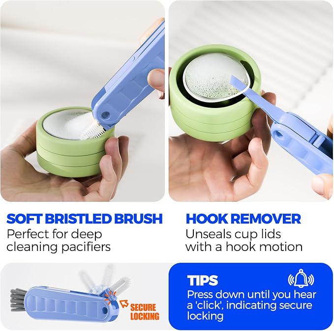 6 Pack Holikme 4 in 1 Cup Lid Cleaning Brush Set - Image 4