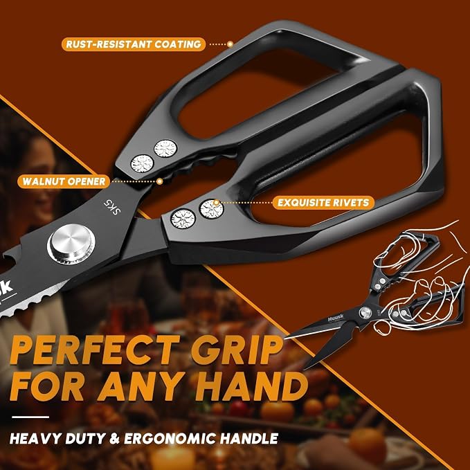 HUUSK Kitchen Scissors for Food - Image 4