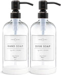 Vine Creations Clear Glass Soap Dispenser, 2 Pack Kitchen Soap Dispenser Set by VineCreations