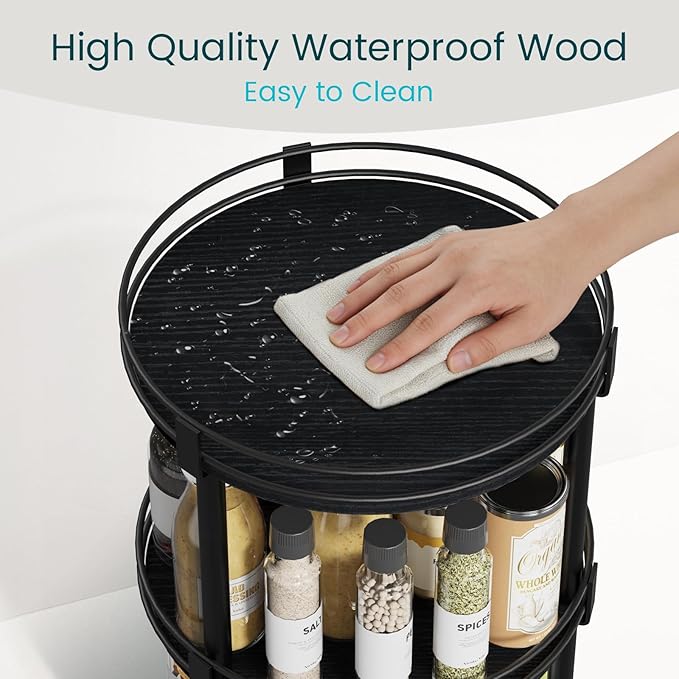 Snughome Lazy Susan Organizer, 3 Tier Rotating Spice Rack - Image 6