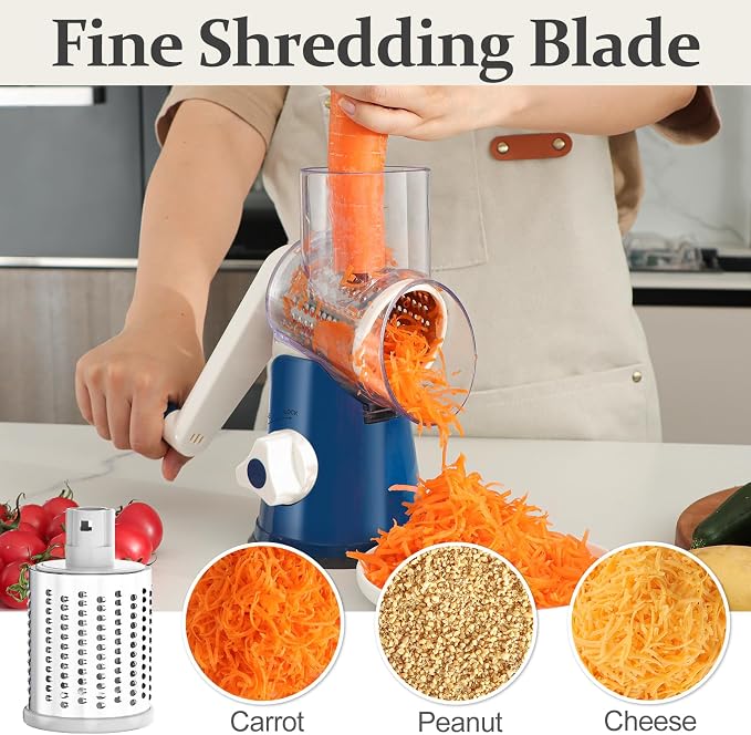 Cambom Rotary Cheese Grater Hand Crank Cheese Shredder - Image 5