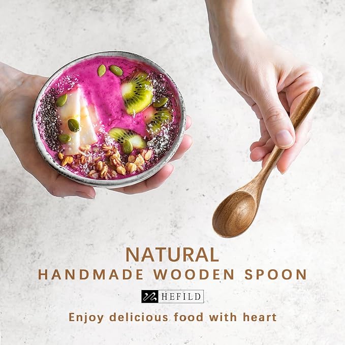 4 PCS Wooden Spoons for Honey, 6.7 inch Small Wooden Spoons - Image 4