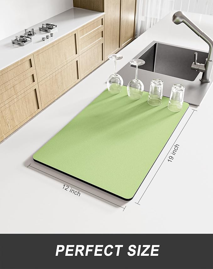 Rnivvi Dish Drying Mat for Kitchen Counter, 12 x 19" Super Absorbent Drainer - Image 2