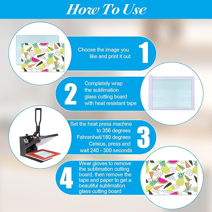 6 Pcs Sublimation Cutting Board Blanks, Textured Tempered Glass Cutting Boards - Image 4