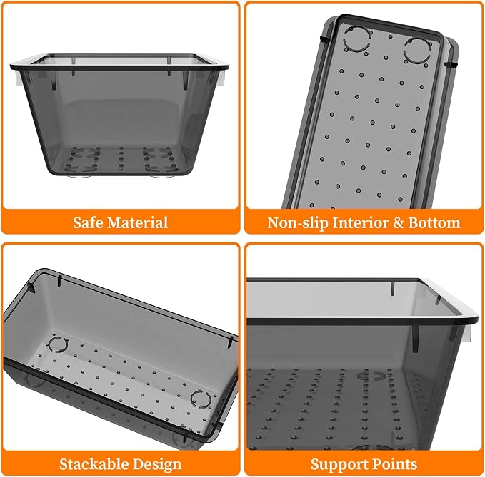 StorMiracle 32 PCS Clear Plastic Drawer Organizer Set, 4-Size vanity organizer - Image 2