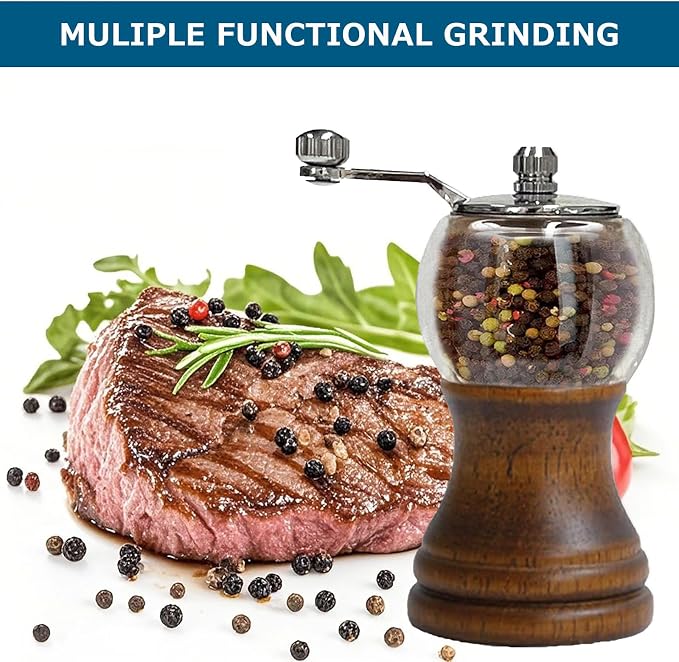 Salt and Pepper Grinder Set, Manual Pepper Grinder - Image 4