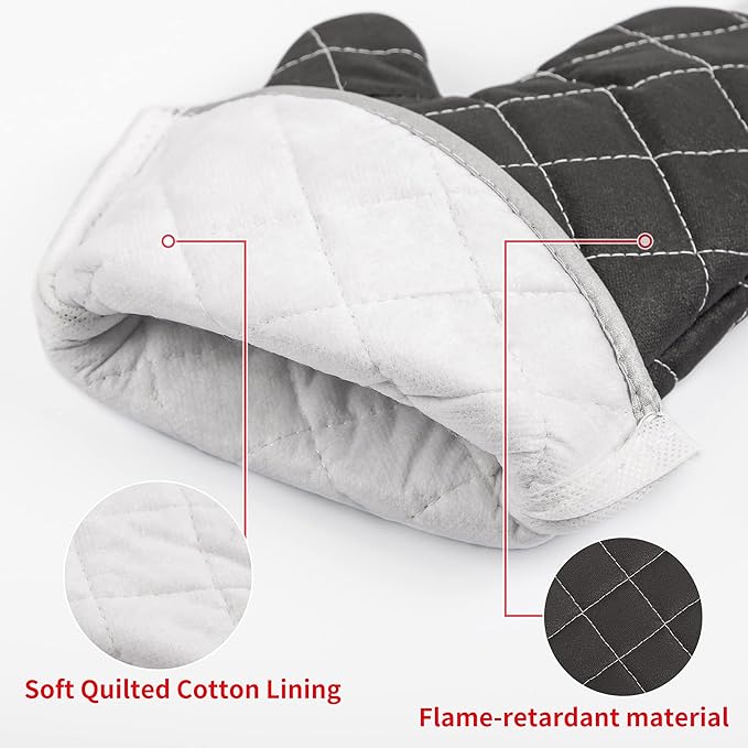 Oven Mitts Flame Retardant Mitts Heat Resistant to 425 °F 15 Inch Kitchen Mitt - Image 3
