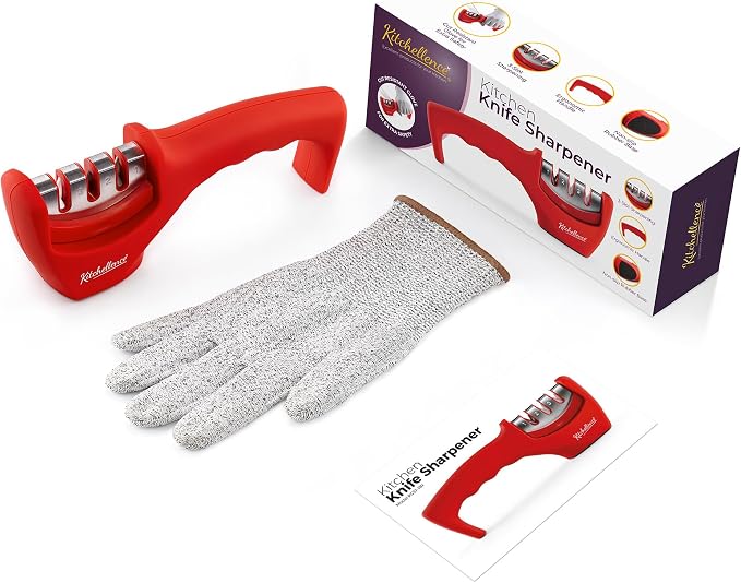 4-in-1 Kitchen Knife Accessories: 3-Stage Knife Sharpener Helps Repair - Image 5
