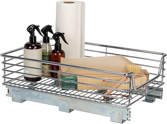 Household Essentials Glidez Chrome-Plated Steel Extended Depth 1-Tier Sliding by HouseholdEssentials