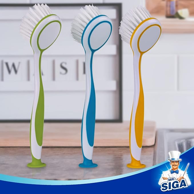 MR.SIGA Round Dish Brush, Size: Dia 5.5 x 25cm - Image 8