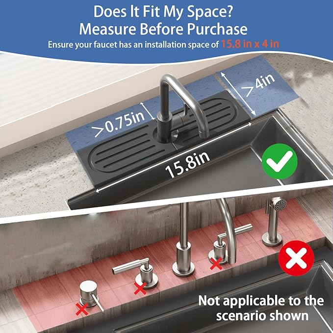 Fast Drying Kitchen Sink Splash Guard, Durable Stone Kitchen Faucet Mat - Image 2
