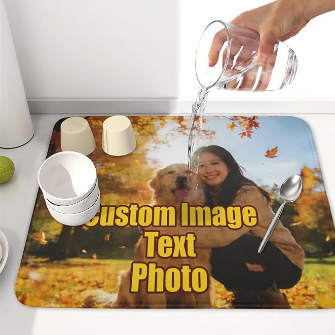 Personalized Dish Drying Mat for Kitchen Counter, Customized Drying Mats - Image 6