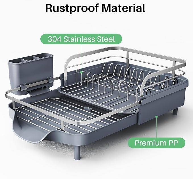 SNTD Dish Drying Rack, Expandable Dish Rack - Image 4