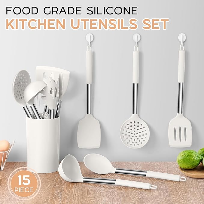Onader Silicone Kitchen Utensils Set, Includes Heat Resistant Spatula Turner - Image 3