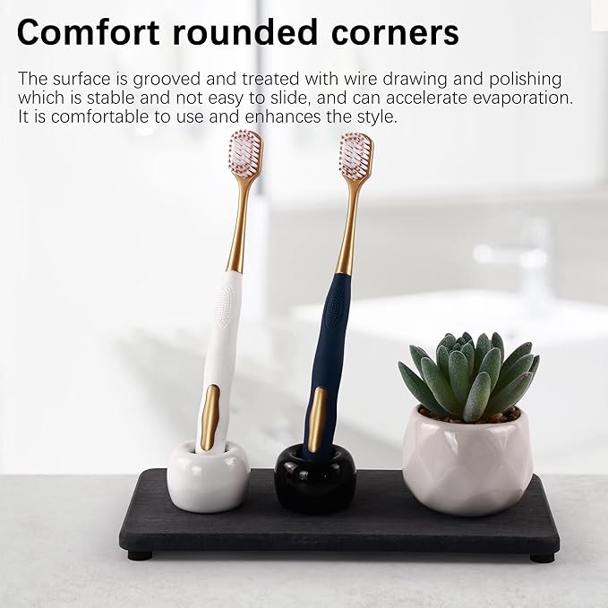 NiuYichee 2 Pcs Water Absorbing Stone Trays, Kitchen/Bathroom Sink Soap Dish - Image 2