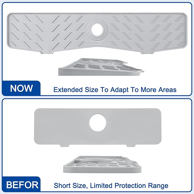 Faucet Mat for Kitchen Sink – 24” x 5.1” Extra-Long Silicone Splash Guard - Image 3