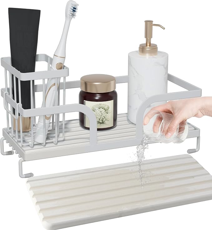 Bathroom Counter Organizer, Perfume Tray, Stone Drying Mat by Unknown