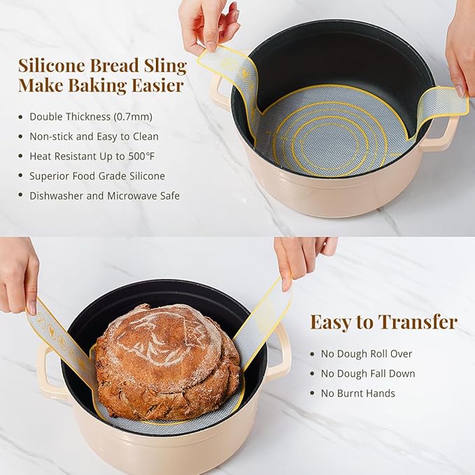 Sourdough Starter Kit, Banneton Bread Proofing Baskets Set, Sourdough Bread - Image 3