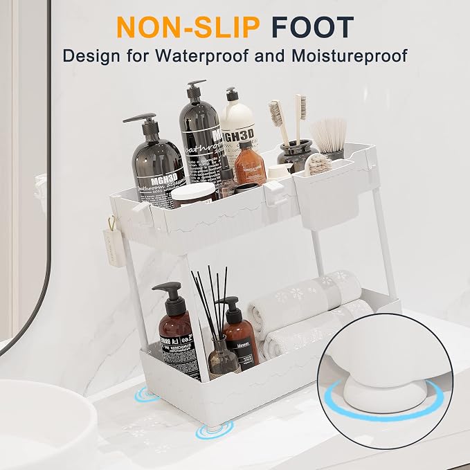 Sevenblue 2 Pack Under Sink Organizer, Under Bathroom Cabinet Organizer - Image 6