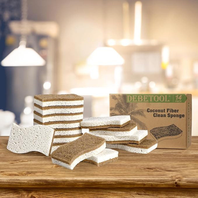 DEBETOOL 14Pack Natural Kitchen Sponge, Eco-Friendly Dish Sponge - Image 6