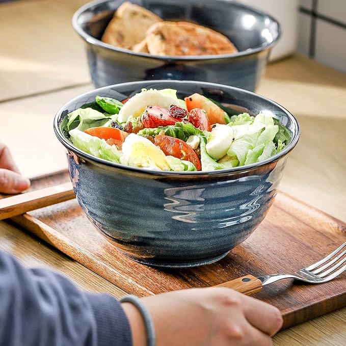 HASENSE Soup Bowls for Kitchen, 40 Ounce Large Cereal Bowls, 7 Inch Ceramic - Image 4