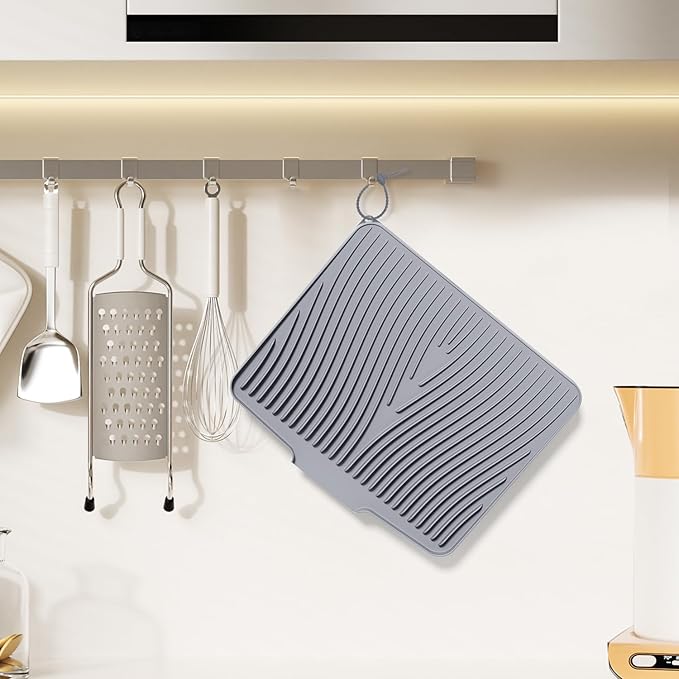 Silicone Dish Drying Mat for Kitchen Counter, Dish Drying Pad, Non-Slip Drain - Image 4