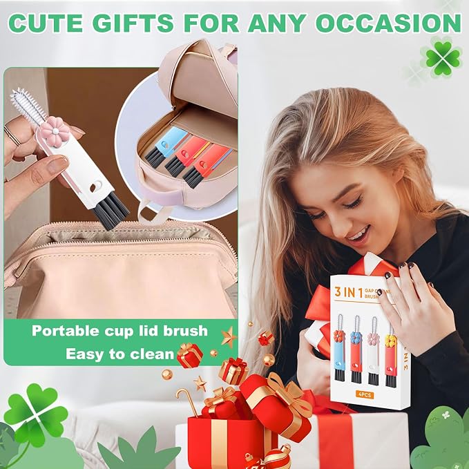 3 in 1 Cup Lid Cleaning Brush, Home Kitchen Crevice Brush, Portable Bottle - Image 6