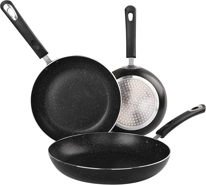 Nonstick Frying Pan Set-3-Pieces Skillet Set Induction Compatible, 8 Inch - Image 2