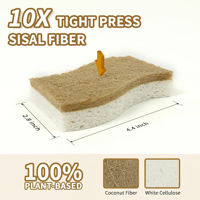 Natural Kitchen Sponges, Biodegradable & Compostable | Non-Scratch Cellulose - Image 6