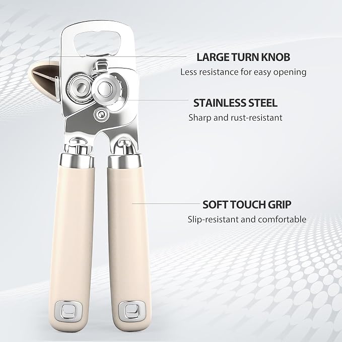 Safring Can Opener Manual, Heavy Duty Stainless Steel Smooth Edge Can Openers - Image 3