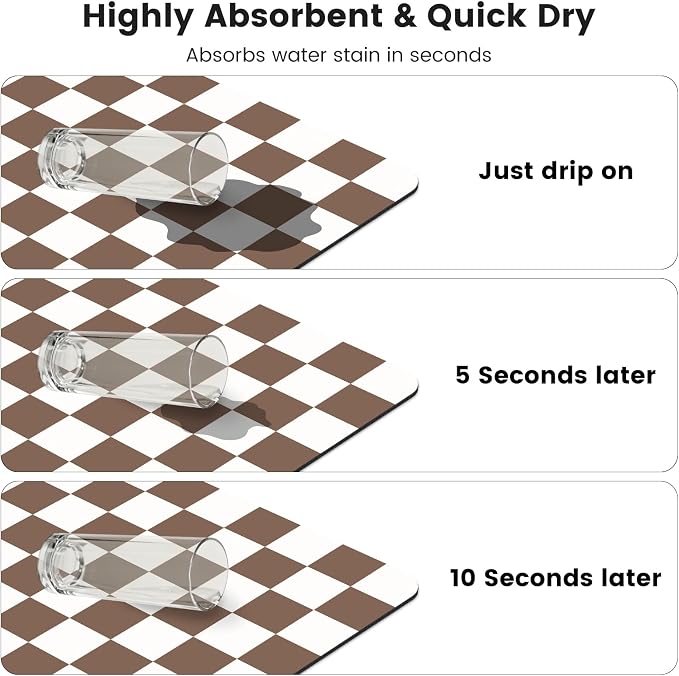 16" x 24" Checkered Dish Drying Mat - Image 6
