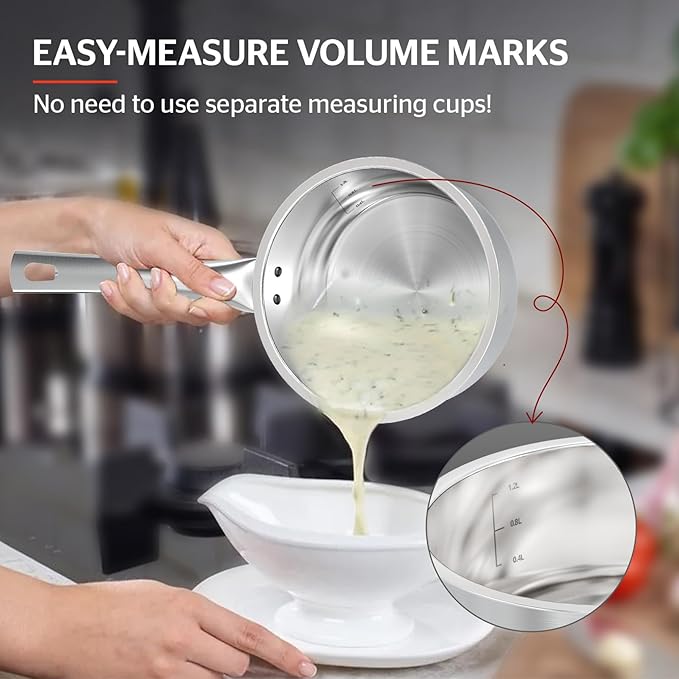 SUNHOUSE – 2 Quarts Stainless Steel Sauce Pan - Image 6