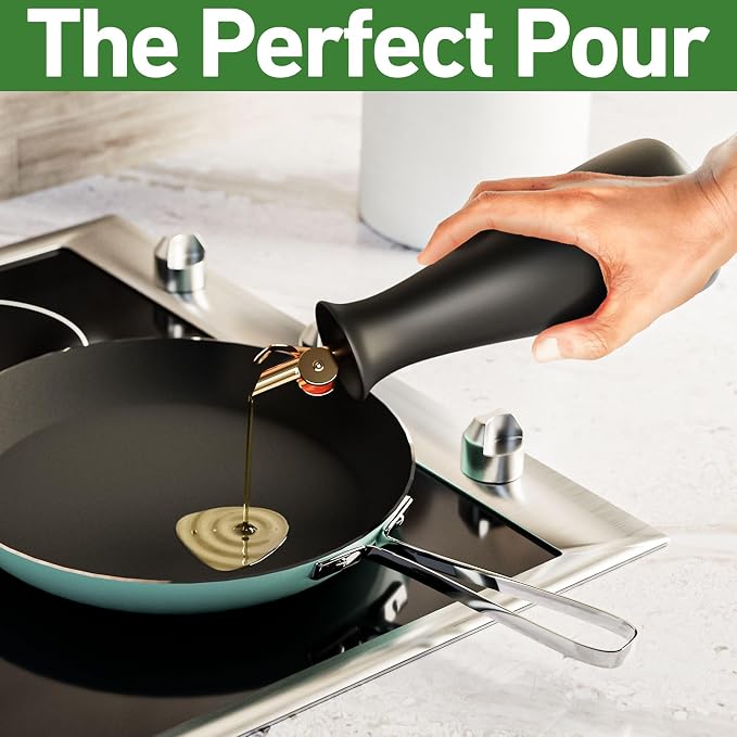 Oil and Vinegar Dispenser Set - 530 ML Capacity Matte Ceramic Leak Proof EVOO & - Image 5