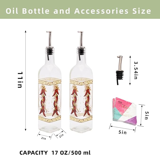 Topadorn 17 oz Olive Oil Dispenser Bottle Set - Image 7