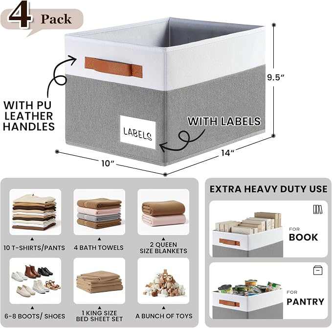 Criusia Large Closet Storage Baskets - Image 3