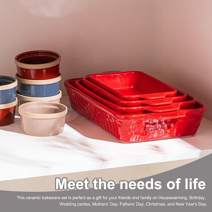 Dafuceramic Casserole Dishes for Oven, Baking Dishes, Ceramic Bakeware Sets of 4 - Image 6