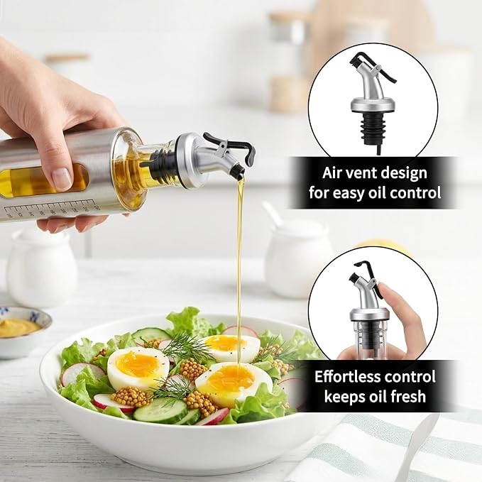 Olive Oil Dispenser for Kitchen, 4 Pack 10oz/300 ML Cooking Oil and Vinegar - Image 8