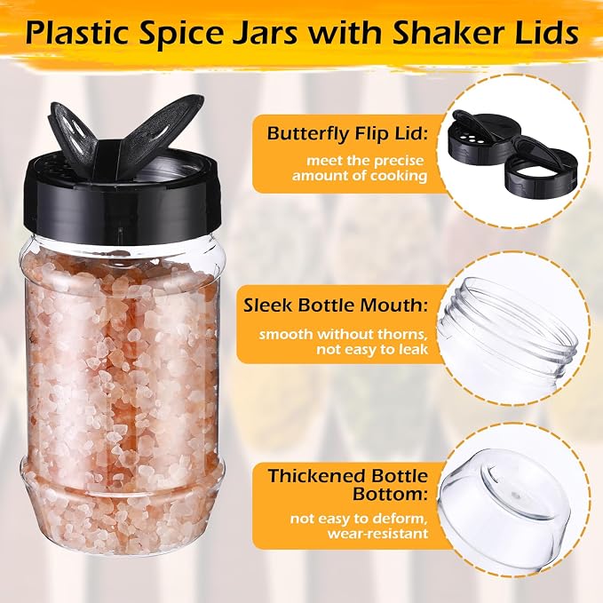 Mimorou 30 Pack Plastic Spice Jars - Image 3