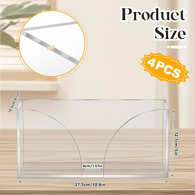 4Pack Clear Paper Towel Dispenser Countertop Acrylic Paper Towel Holder - Image 2