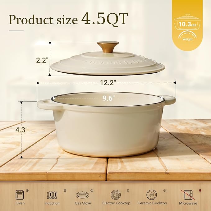 Overmont Enameled Cast Iron Dutch Oven - Image 6