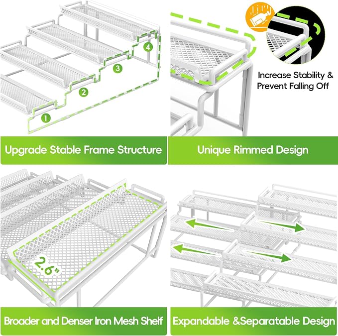 4 Tier Adjustable Spice Rack Organizer - Image 6
