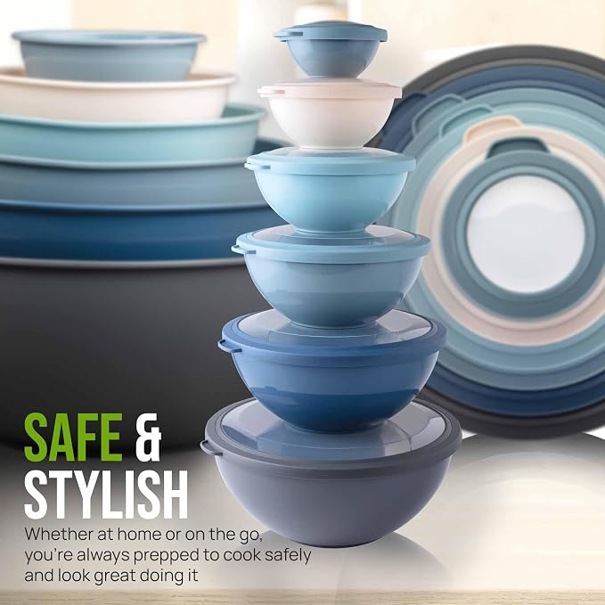 Zulay Kitchen 12 Piece Plastic Mixing Bowls - Image 7