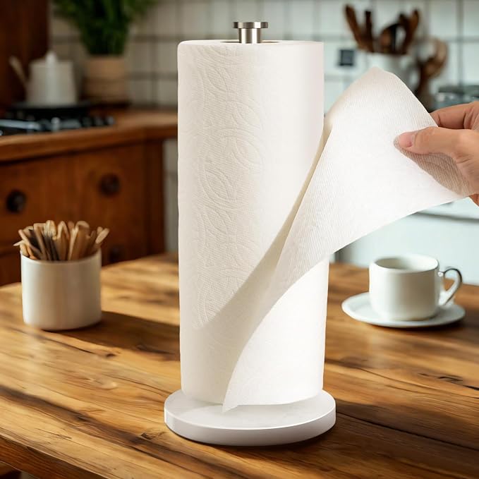 YIGII Heavy Marble Base Paper Towel Holder Countertop - Image 7